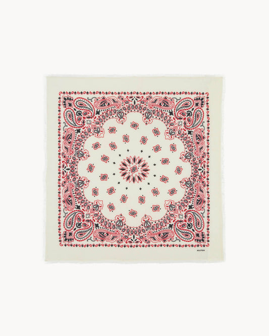 Grand Bandana Hachiko Western rouge corail