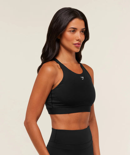 Gymshark High Coverage Support Sports Bra  Black