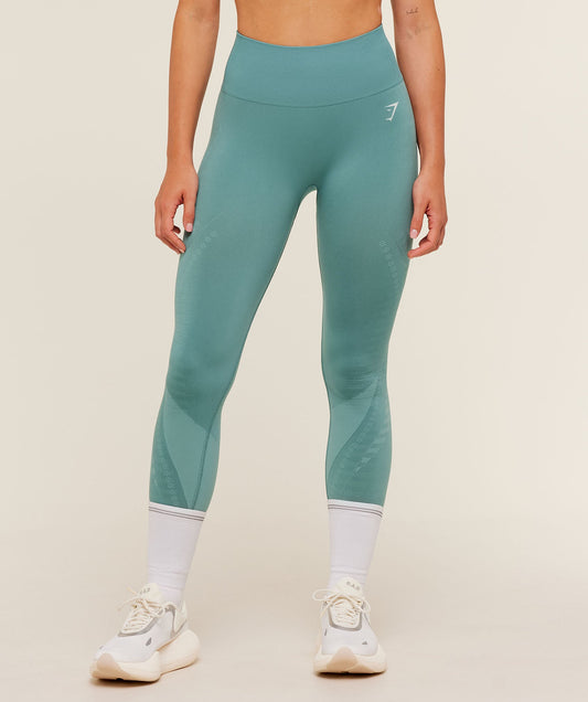 Gymshark Running Seamless Leggings - Storm Blue